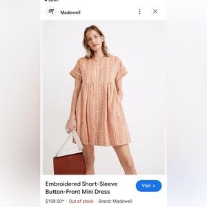 Madewell babydoll style dress